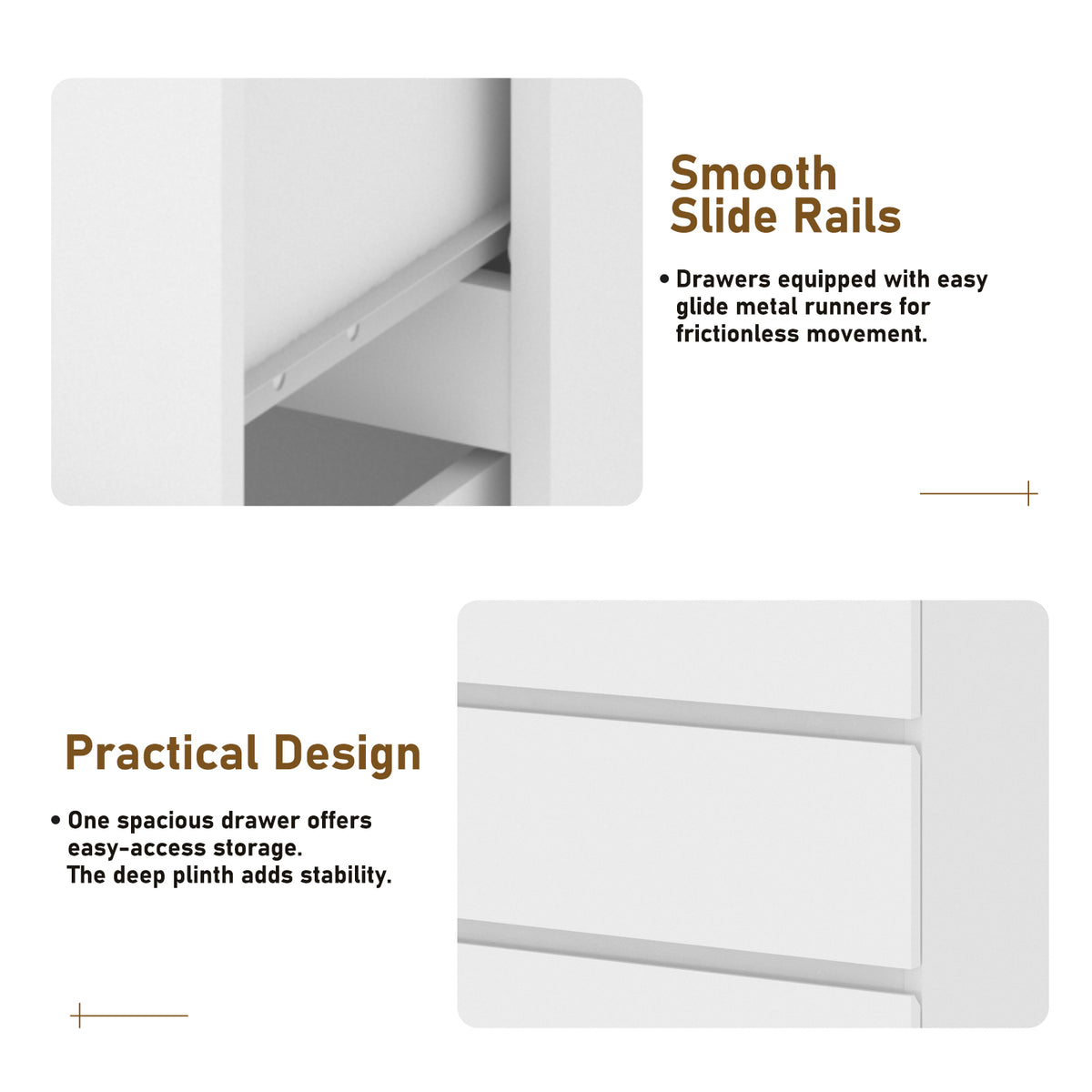Zane Duo Dresser Set | Narrow 6- Drawer White