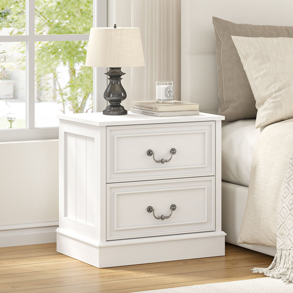Hampton 2-Drawer Bedside Table