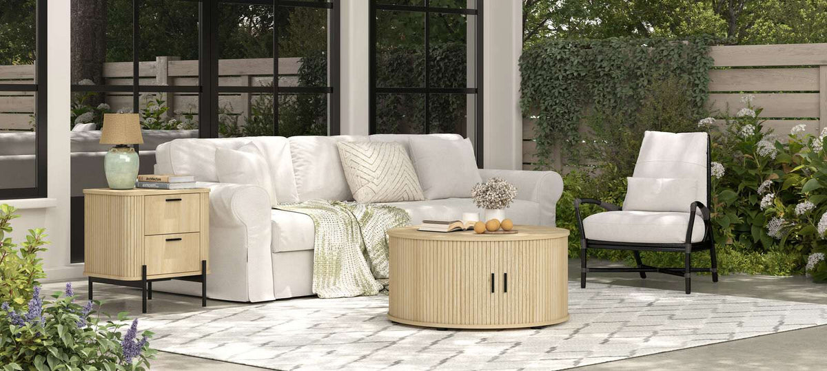 Ayla Living Room Set | Coffee Table (80cm) & End Table