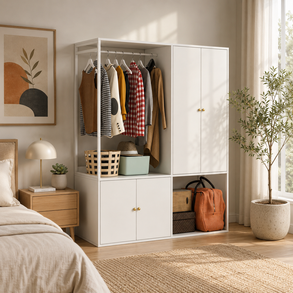 Manhattan Wardrobe Cabinet with Hanging Rail