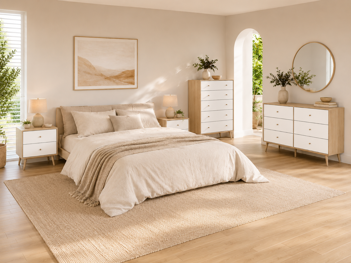 Adriana 2 Drawer Oak-Effect Bedside Table
