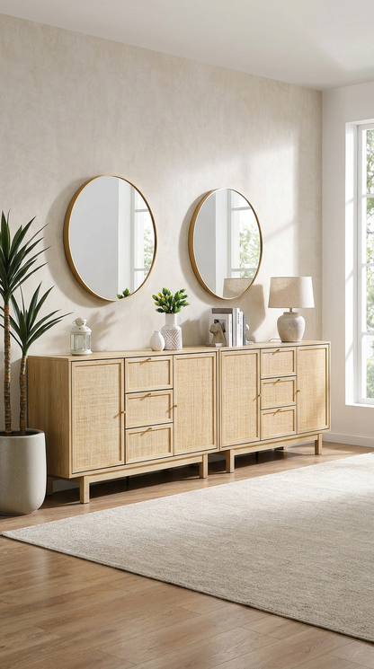 Nara Duo Rattan Buffet Modular Storage Duo Set
