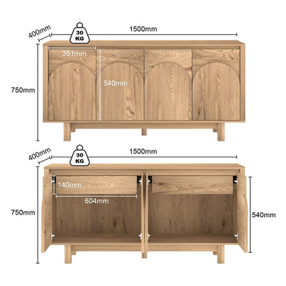 Eden Arched 4-Door Sideboard – Statement Storage