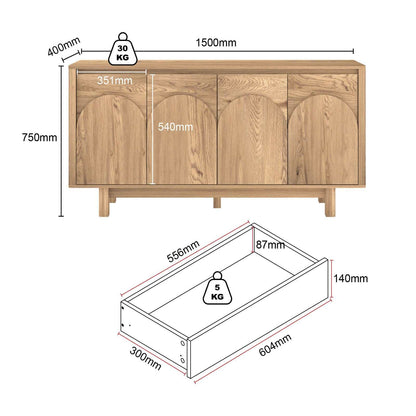 Eden Arched 4-Door Sideboard – Statement Storage