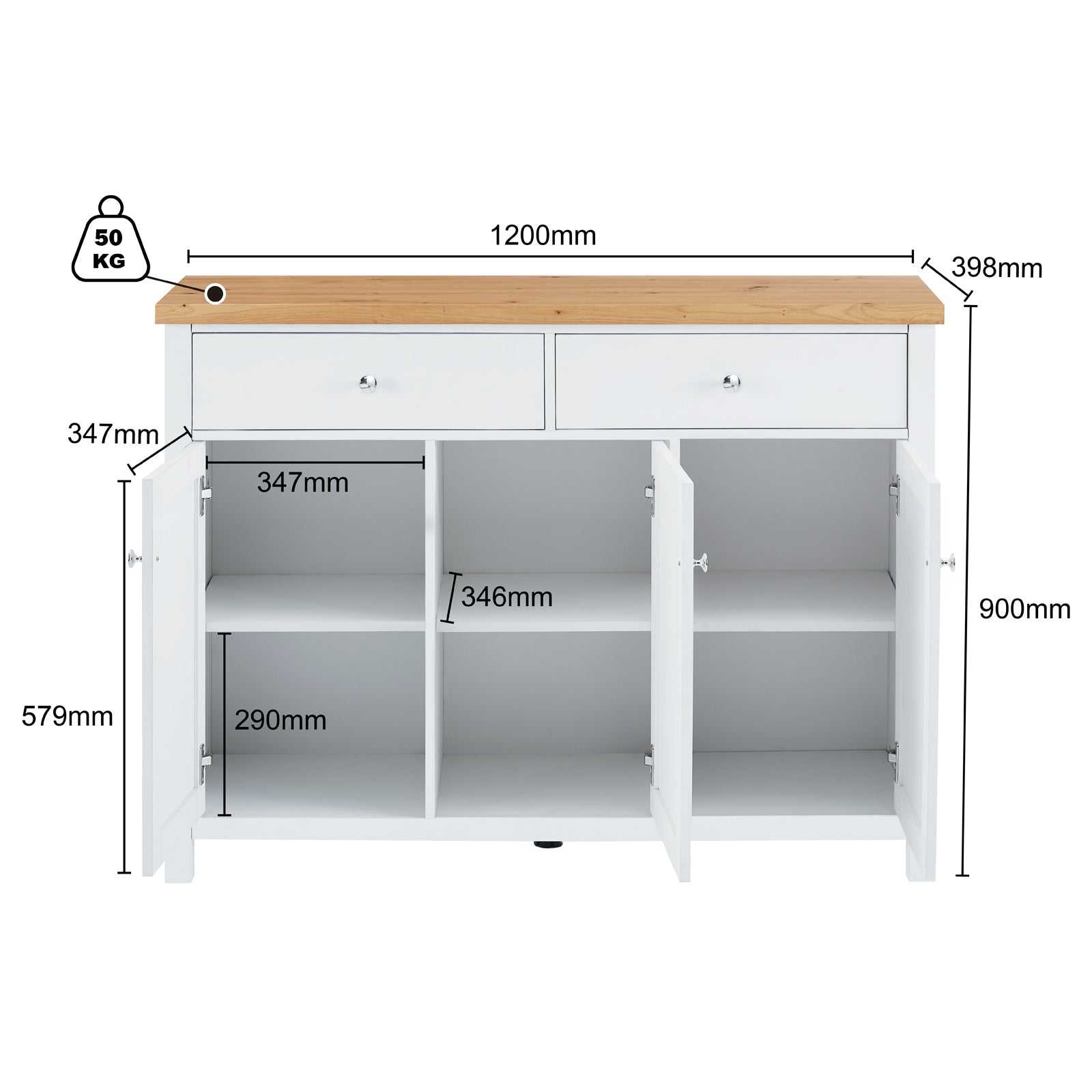 Large Sideboard Storage Cabinet with Drawers for Stylish Home Storage