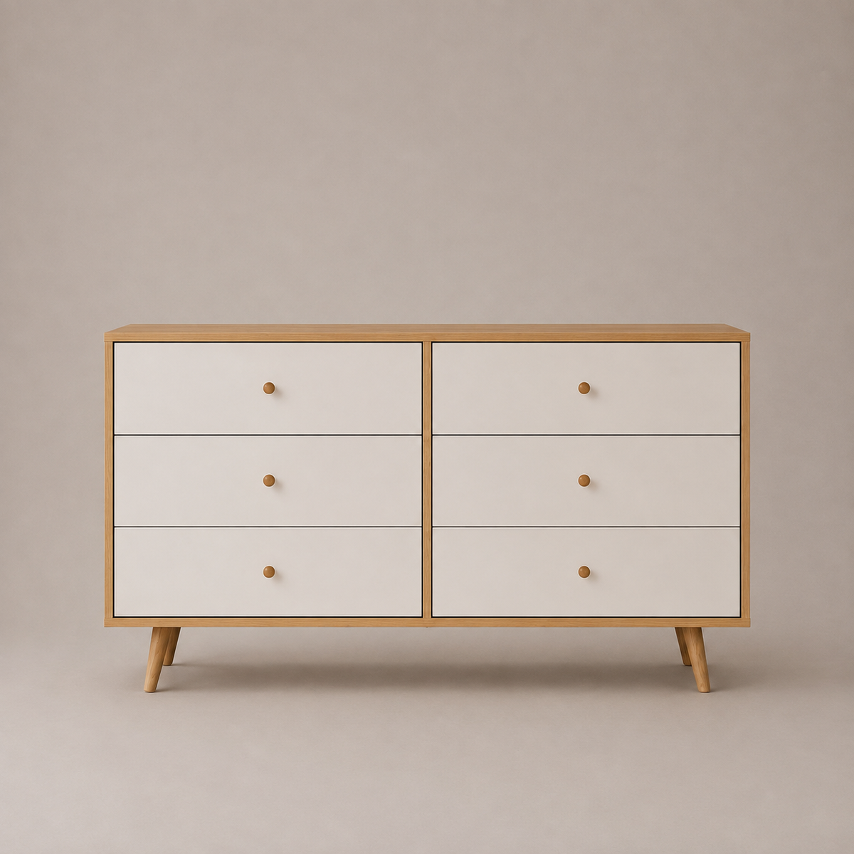 Adriana 6-Drawer Oak Effect Scandinavian Dresser