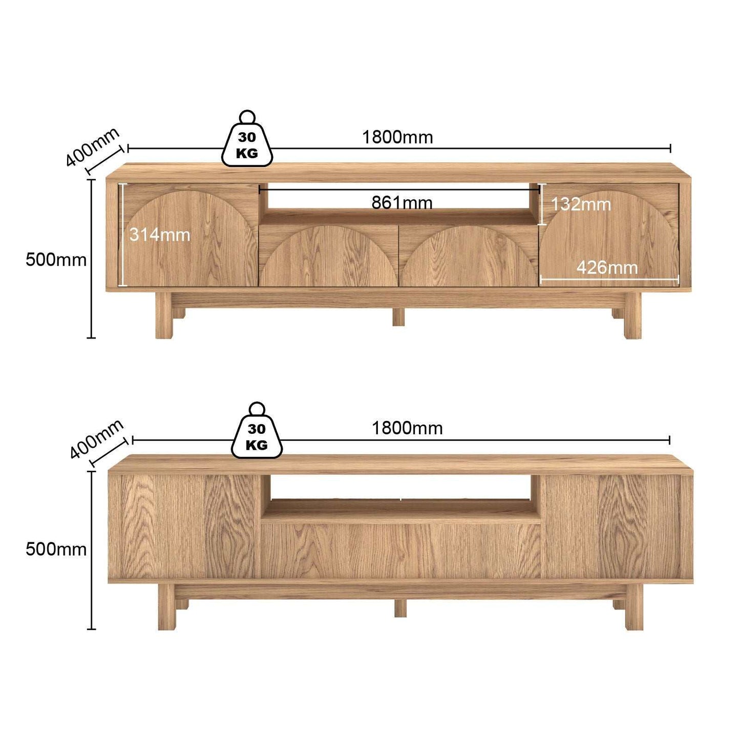 Eden Arch 180cm TV Entertainment Unit