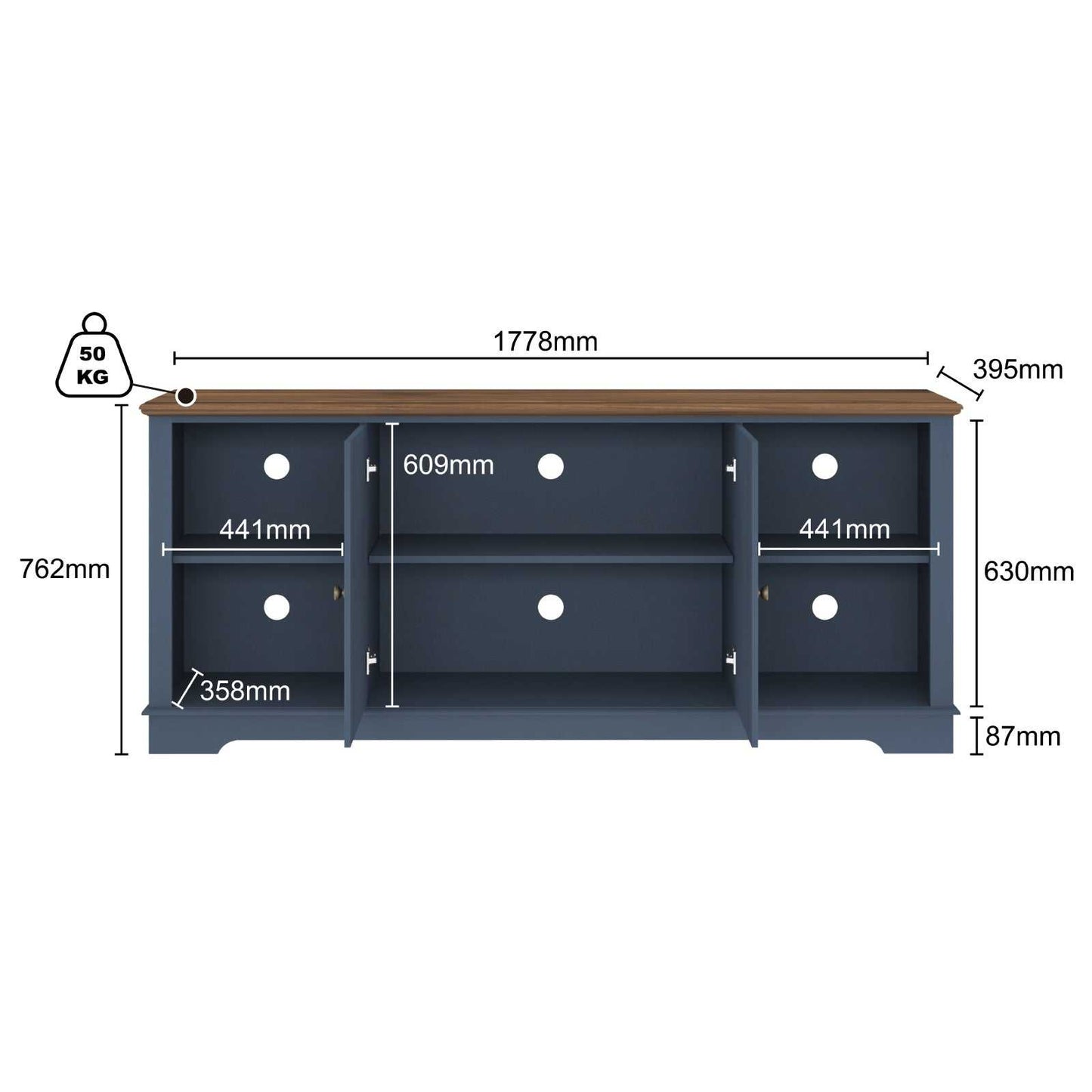 Brook Nautica Blue TV Entertainment Unit - Blending Style and Functionality