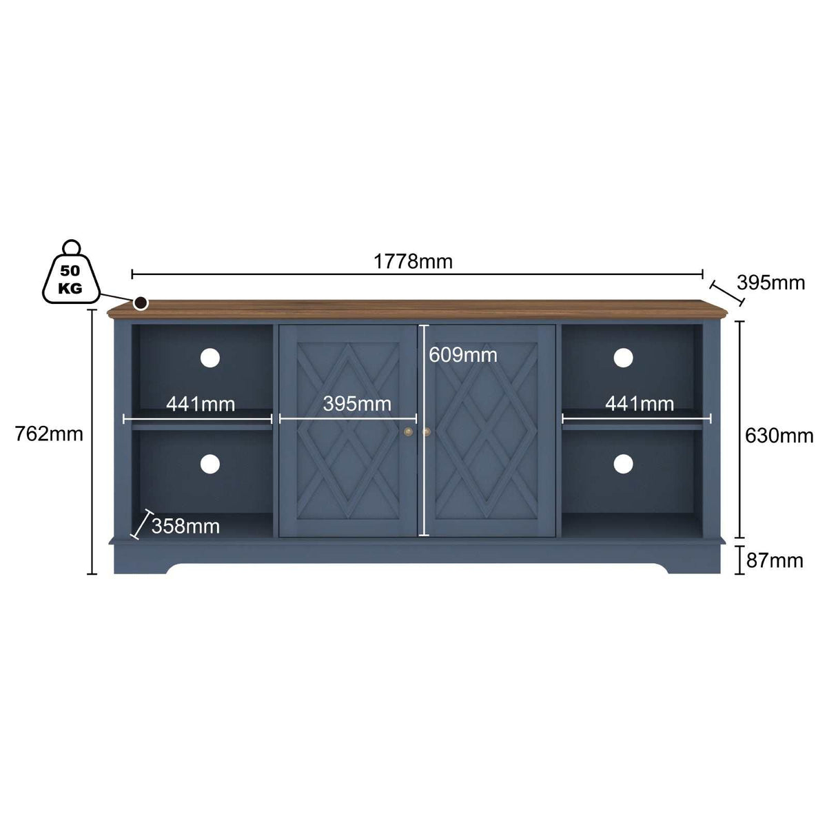 Navy TV Entertainment Unit | Blending Style and Functionality