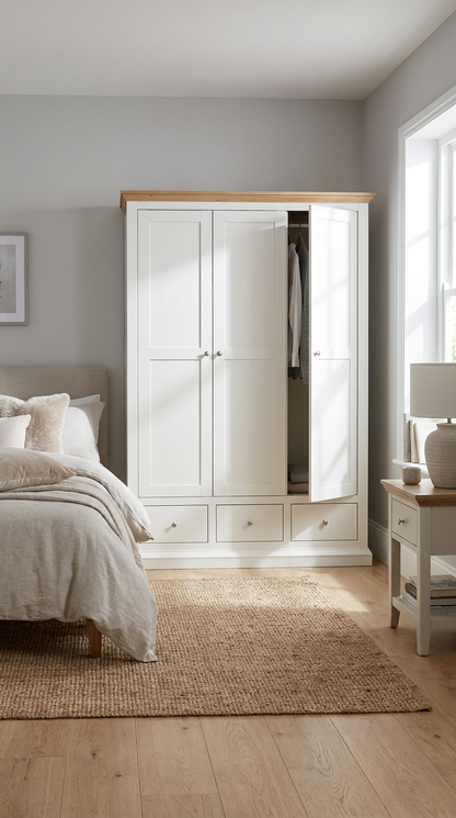 Hannah Wardrobe French Provincial 3 Door 3 Drawer Wardrobe