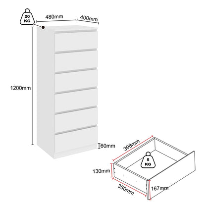 Zane 12 Chest White Dresser