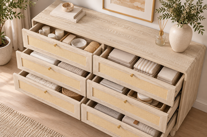 Barley 6 Drawer Rattan Dresser