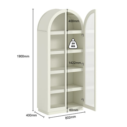 Sophia Ribbed Glass Display Cabinet