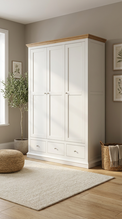 Hannah Wardrobe French Provincial 3 Door 3 Drawer Wardrobe