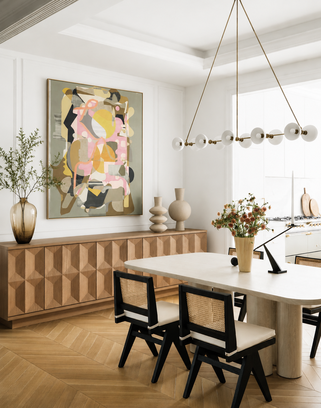 Aurento Geometric 4 Door Sideboard