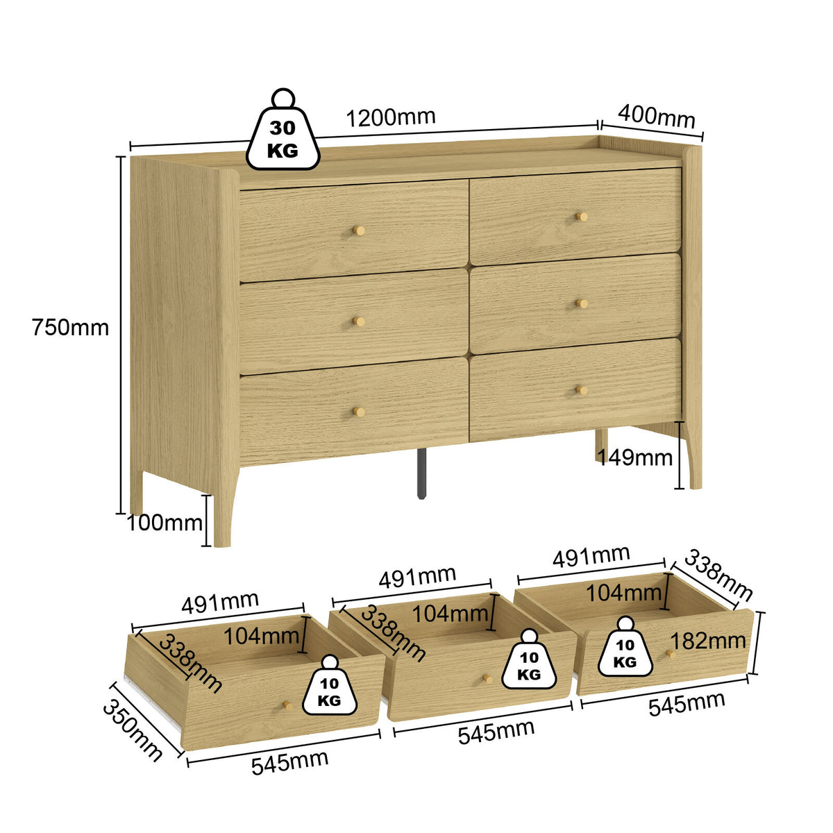 Sundrift Bedroom Storage Bundle – Lowboy & Bedside Tables