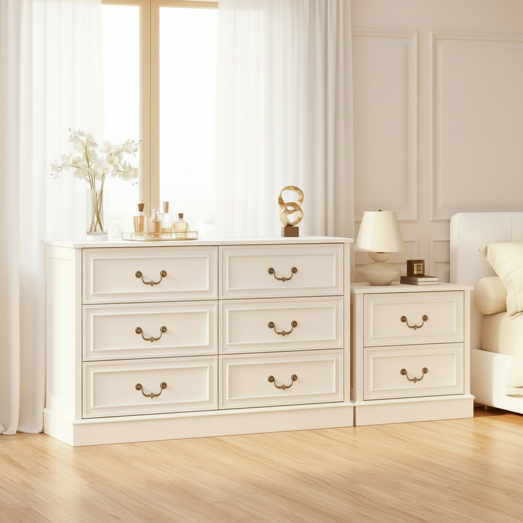Hampton 6 Chest of Drawer + 1 Bedside