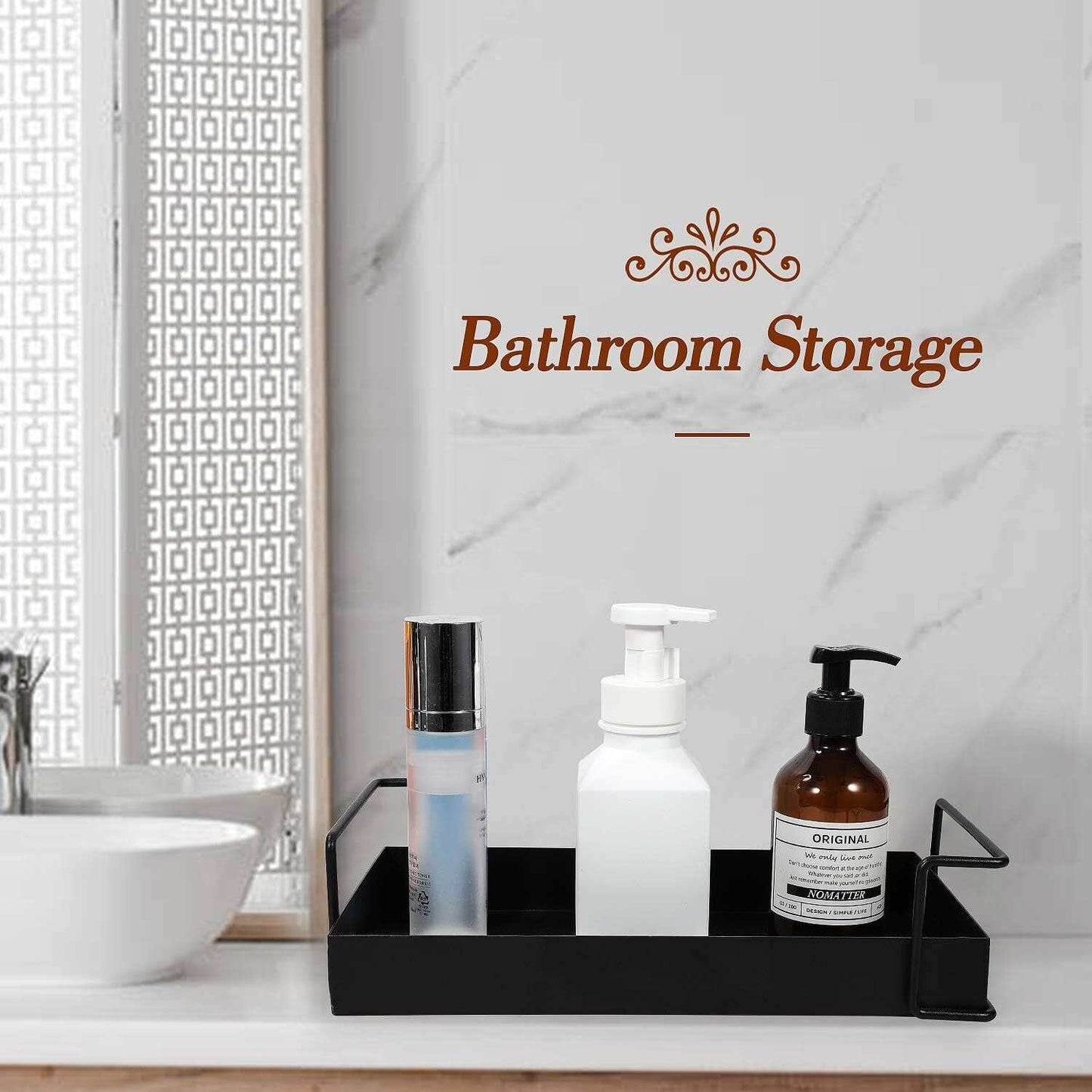 Nordic sleek black decor tray | Stylish Shelf for Organized Spaces