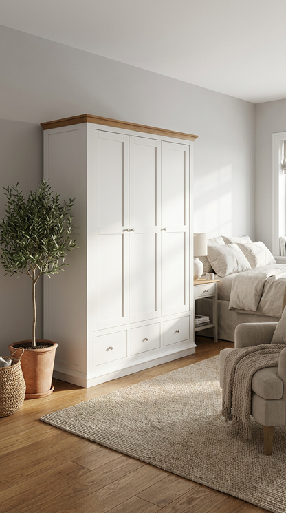Hannah Wardrobe French Provincial 3 Door 3 Drawer Wardrobe