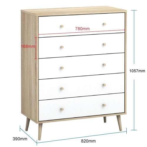 5 Drawers Dresser