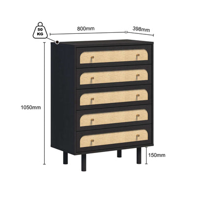 Elisa 2 Sets - 10 Drawer Chest of Drawers Dressers with Curved Fronts
