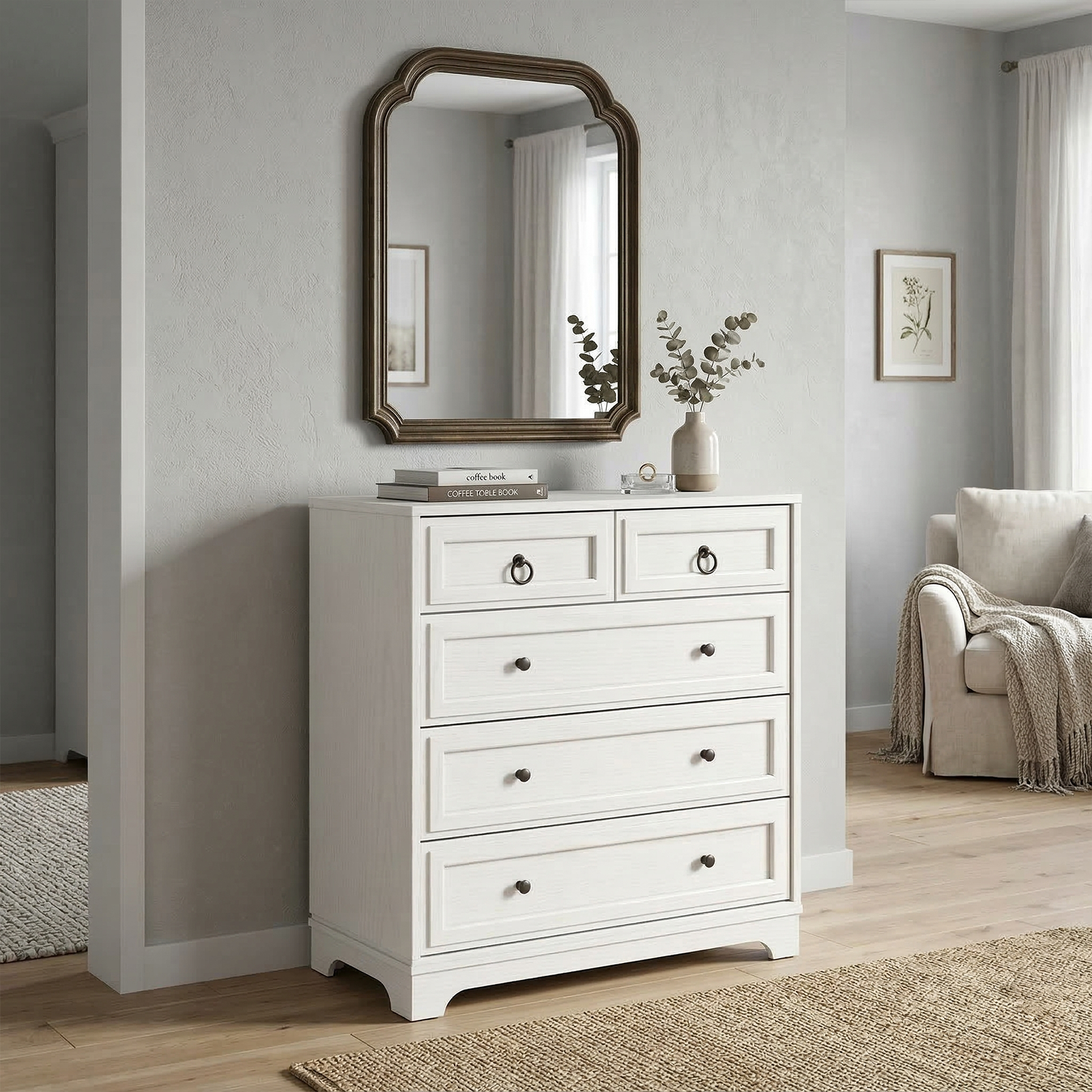 Cabot Coastal Luxe 5-Drawer Tallboy
