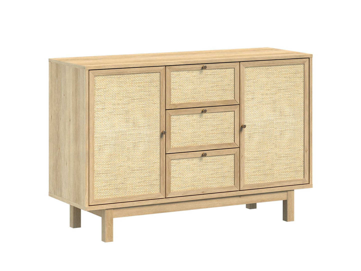 Nara Rattan Sideboard – 2 Doors, 3 Drawers