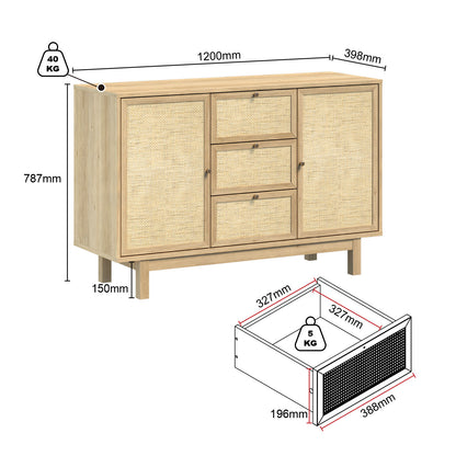 Nara Duo Rattan Buffet Modular Storage Duo Set