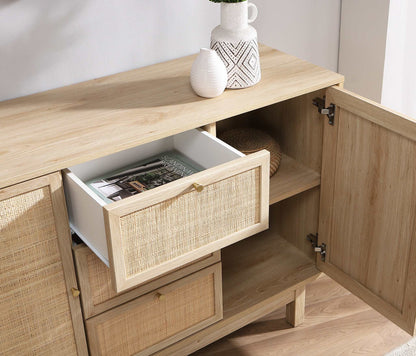 Nara Rattan Sideboard – 2 Doors, 3 Drawers