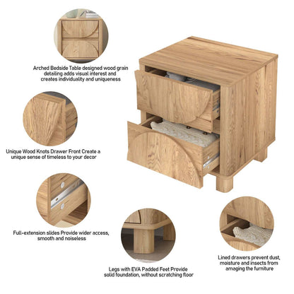 Eden Arched Bedside Tables Duo Set