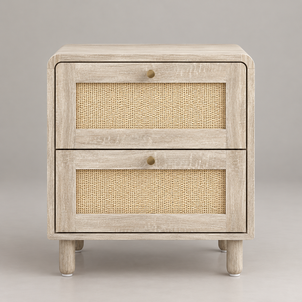 Barley 2 Drawer Rattan Bedside Table