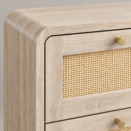 Barley 2 Drawer Rattan Bedside Table