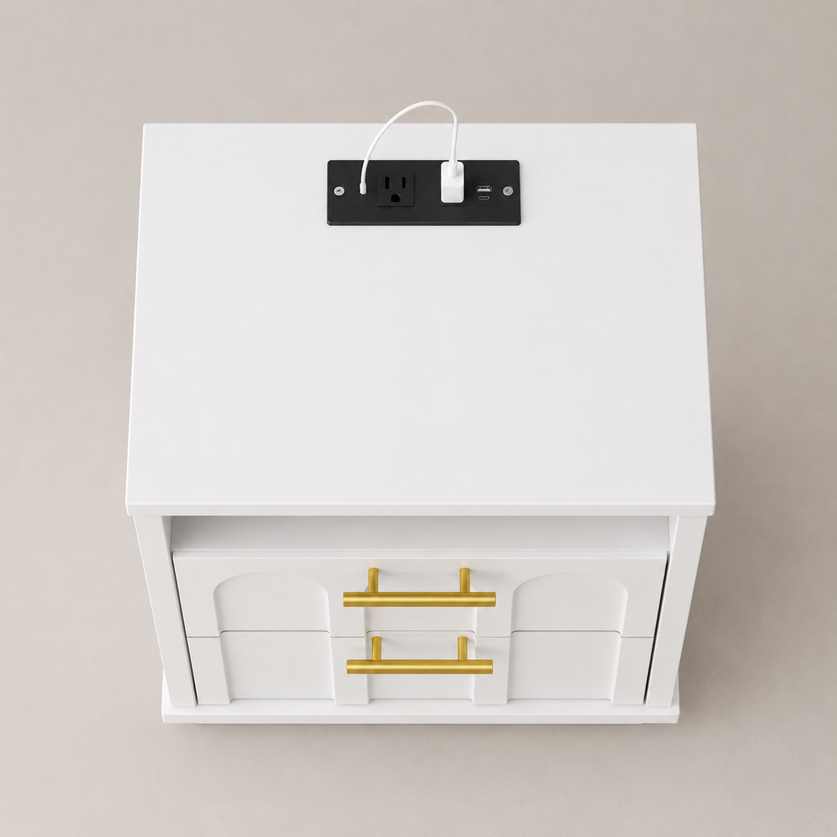 Opera Bedside Table | Functional Charging Storage