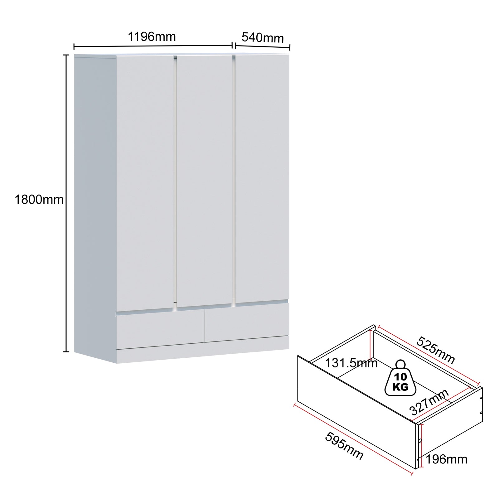 Flexi Modern Sleek Duo Wardrobe | Maximum Bedroom Storage Solution