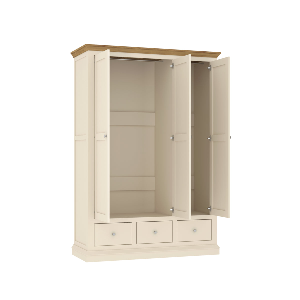Hannah Wardrobe French Provincial 3 Door 3 Drawer Wardrobe