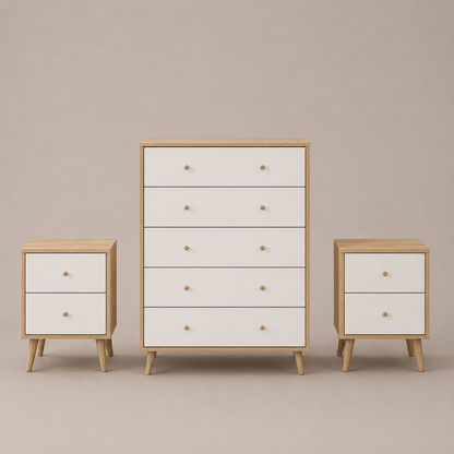 Adriana Bedroom Storage Set – Dresser & 2 Bedside Tables