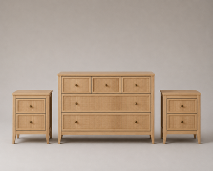 Vera Scandinavian Bedroom Storage Set – Bedside Table & Dresser