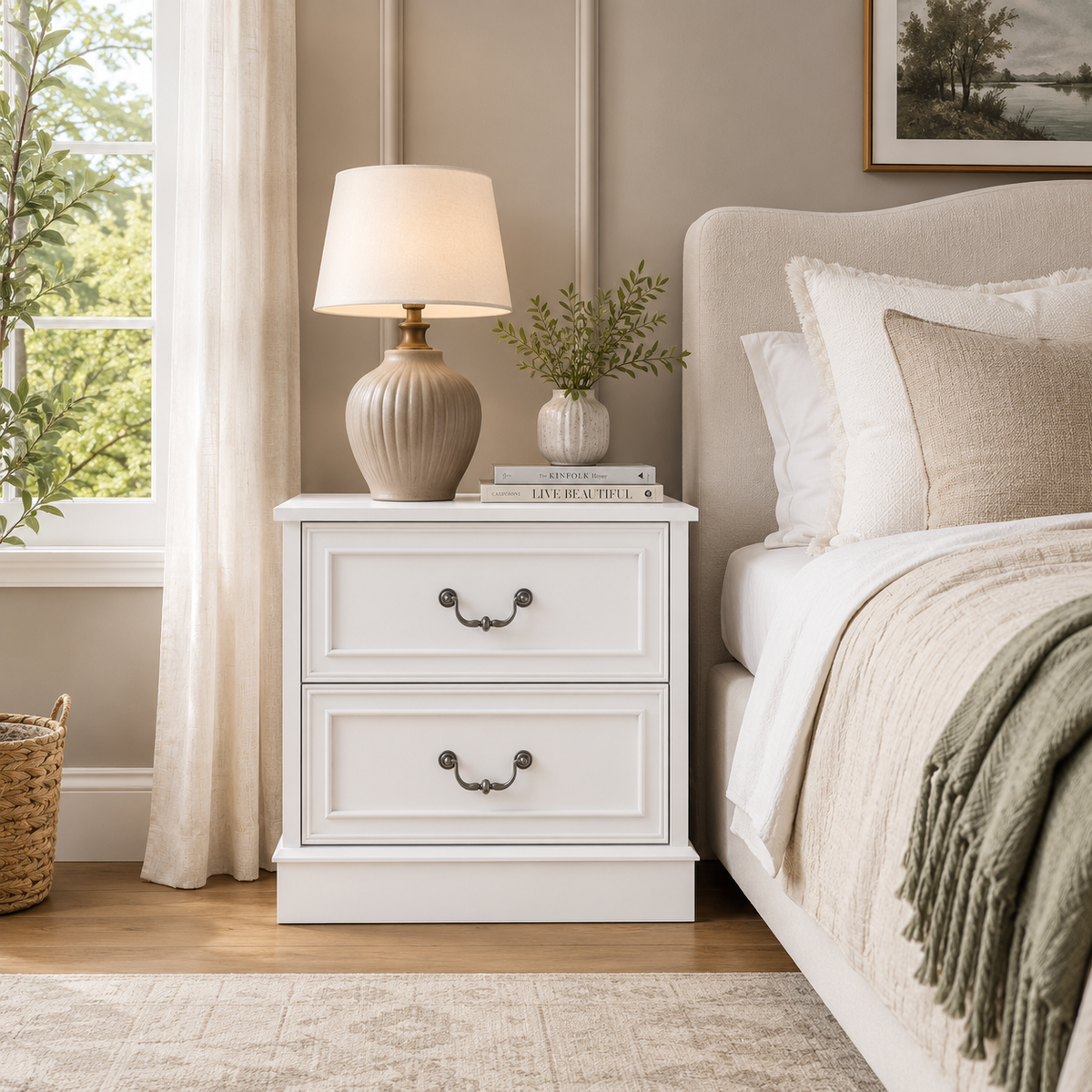 Hampton 2-Drawer Bedside Table