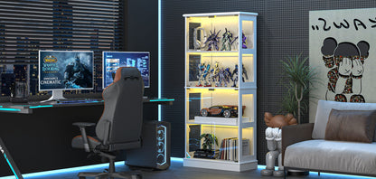 Arlo LED Display Cabinet - Tiered Shelve Storage With LED Lights