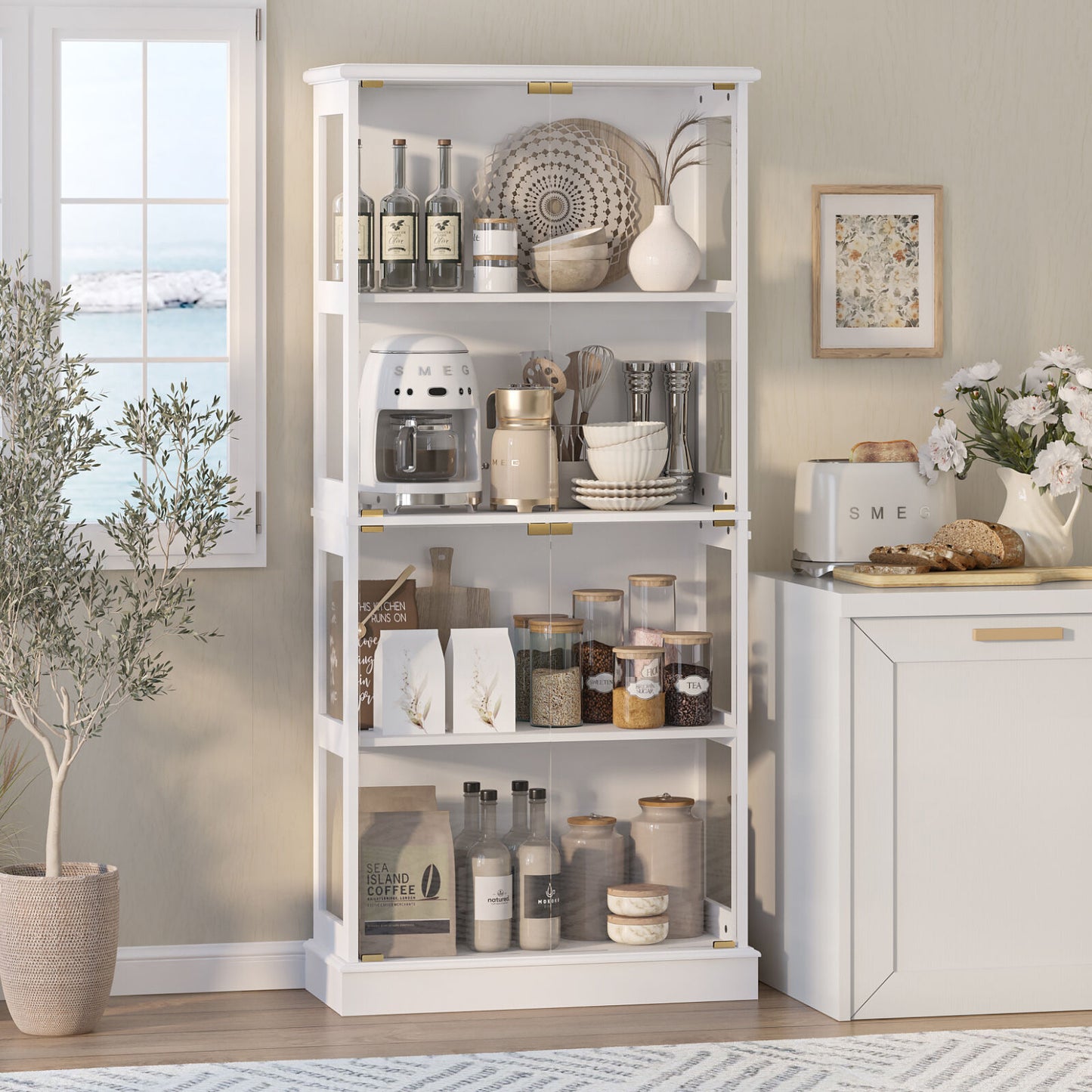 Arlo Duo LED Display Cabinet - Unique Storage Stand