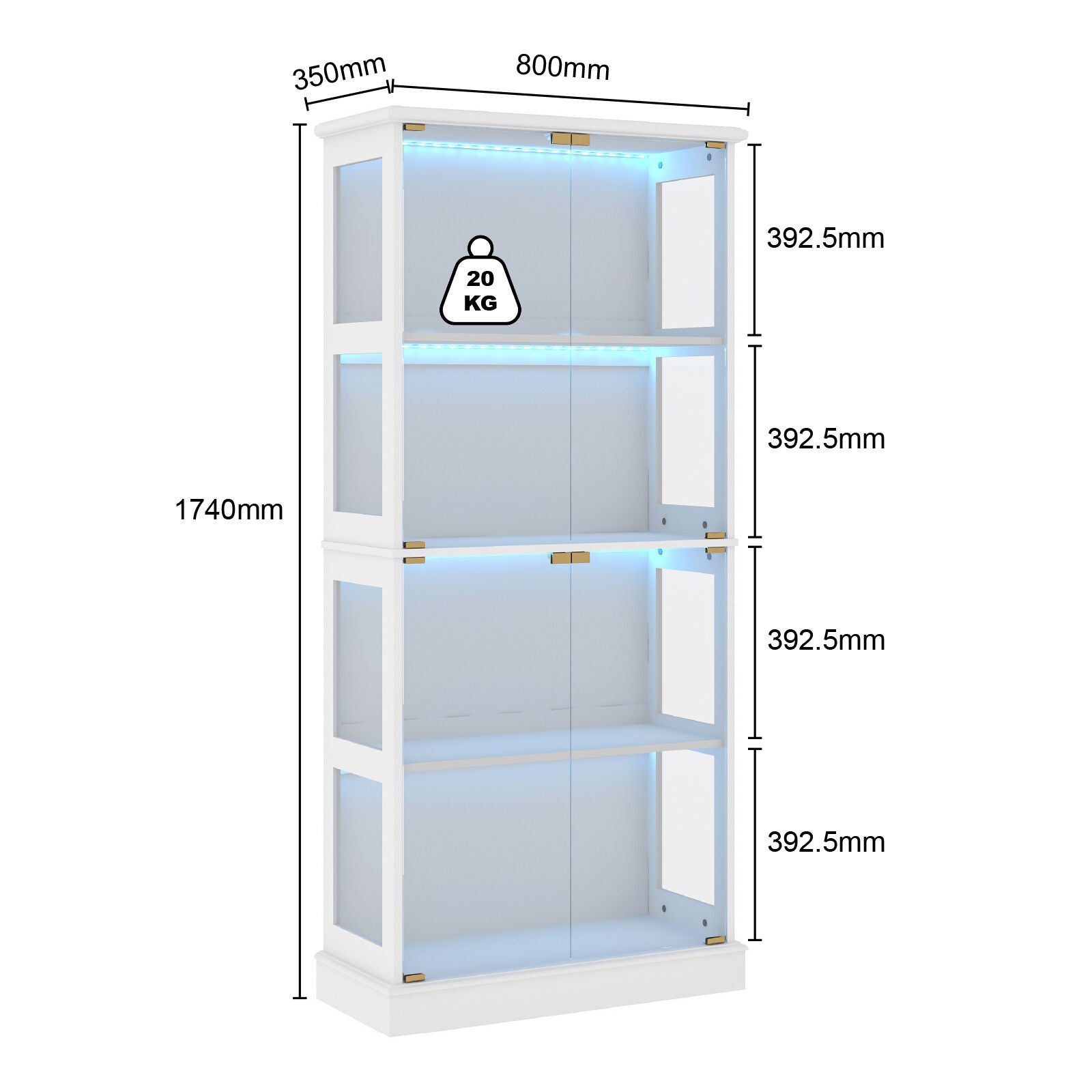 Arlo Duo LED Display Cabinet | Modular Storage