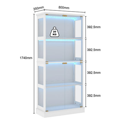 Arlo LED Display Cabinet - Tiered Shelve Storage With LED Lights