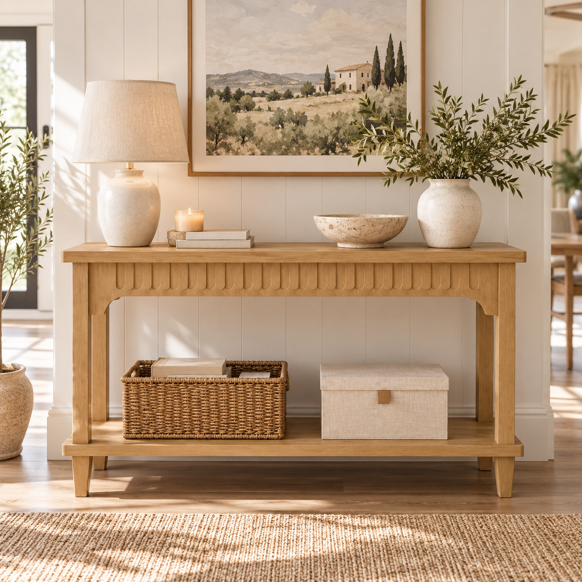 Mabel Slim Farmhouse Hallway Console Table