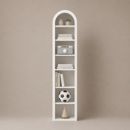 Opera Slim White Arch Bookcase