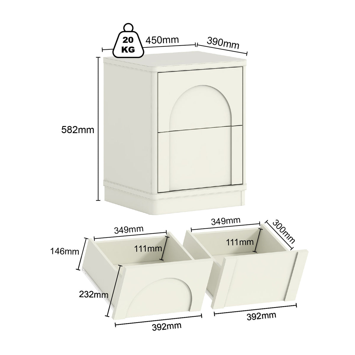 Taylor 6-Drawer Dresser & 2 Bedside Tables Bundle