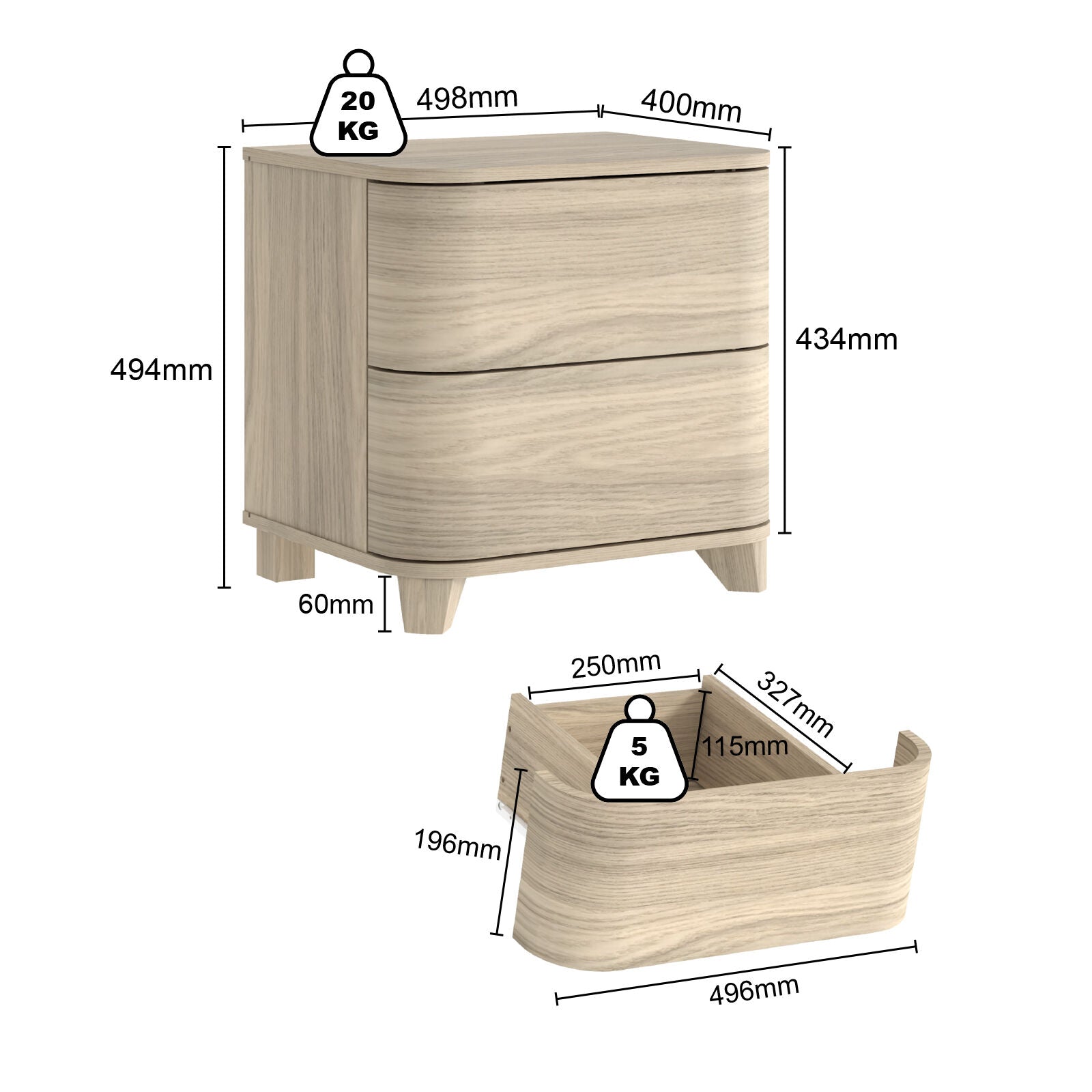 Malibu Duo Bedside Set