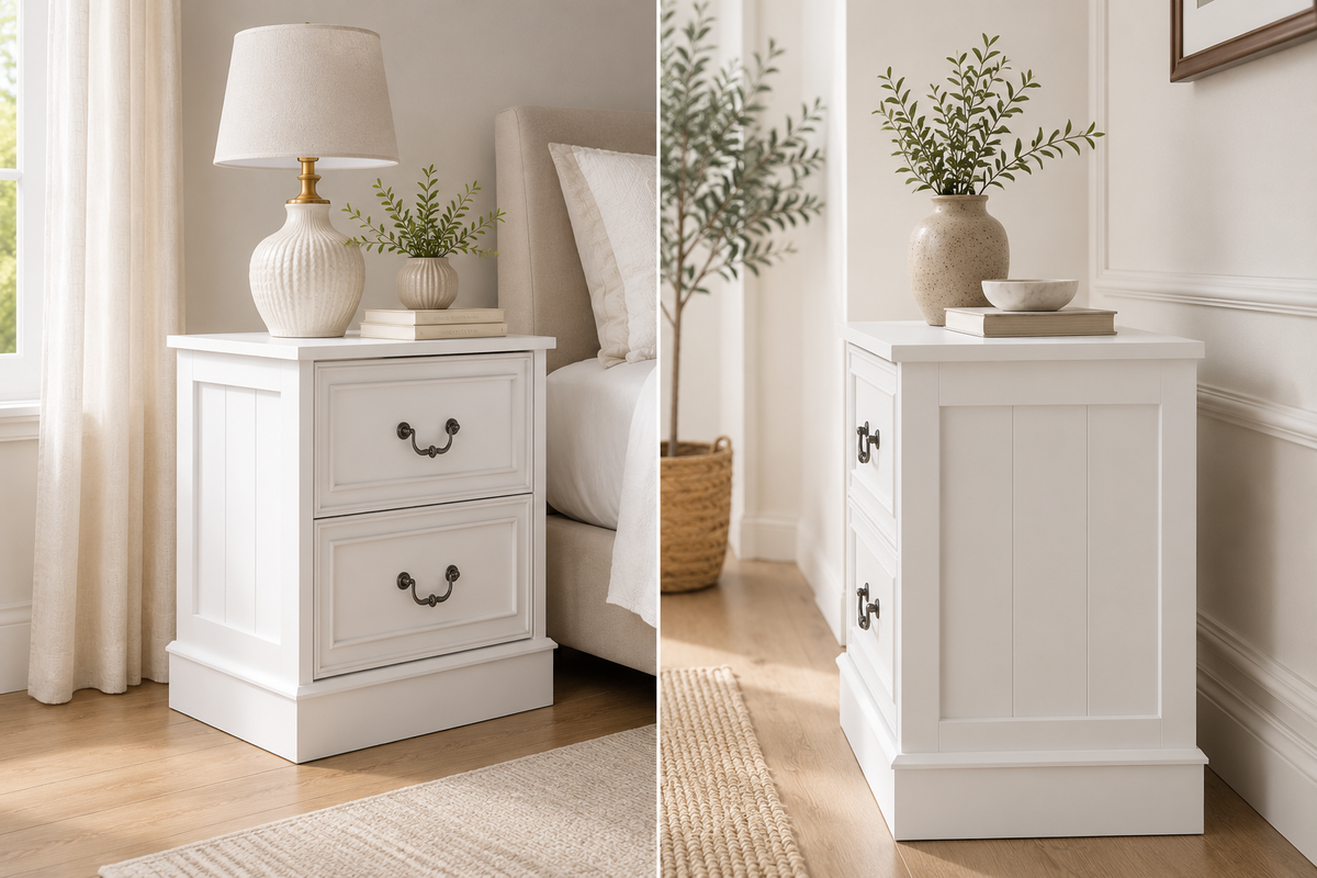 Hampton White 3-Piece Bedroom Storage Furniture Set