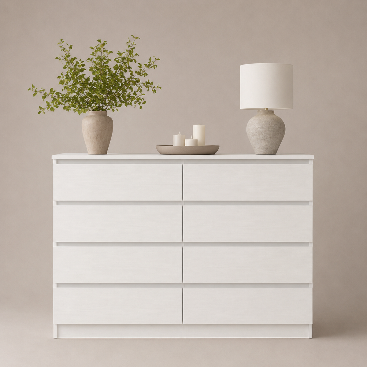 Zane 8-Drawer Chest | 120cm Wide Storage Cabinet