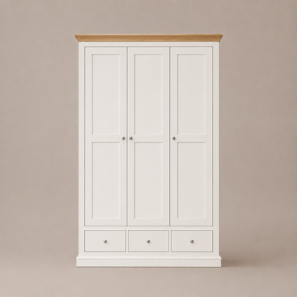 Hannah Wardrobe French Provincial 3 Door 3 Drawer Wardrobe