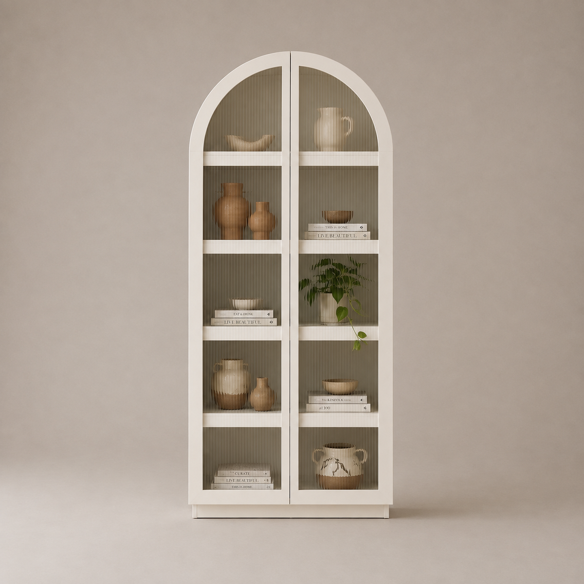 Sophia Ribbed Glass Display Cabinet